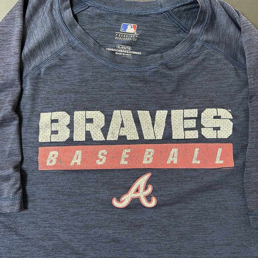 Atlanta Braves Women's Shirt Size XL Blue Lightweight Athletic Breathable